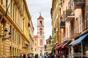 Travel photography:Houses in the old town of Nice, France
