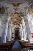 Travel photography:Baroque interior of the St. Georg and Jakobus church in Isny , Germany