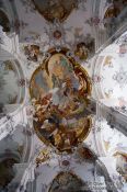 Travel photography:Baroque ceiling of the St. Georg and Jakobus church in Isny , Germany