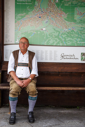 Man in traditional bavarian dress in Garmisch