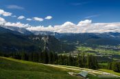 Travel photography:Panoramic view over the Berchtesgaden mountains, Germany