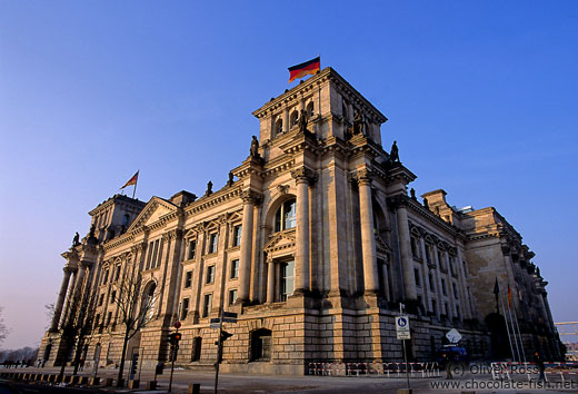 The Reichstag at sunset