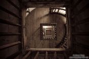 Travel photography:Wooden staircase inside the Lindau lighthouse, Germany