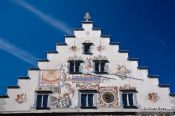 Travel photography:Facade detail of the Lindau town hall, Germany