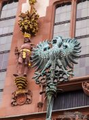 Travel photography:Facade detail of the Frankfurt city hall, Germany