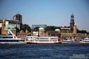 Travel photography:View of Hamburg from the Elbe River, Germany