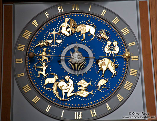 Astronomical clock in the Marienkirche in Lübeck (St. Mary`s Church)