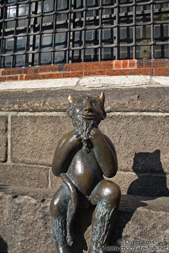 Devil sculpture outside the Marienkirche (St. Mary`s church) in Lübeck