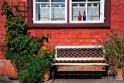 Travel photography:House with bench in Lübeck, Germany