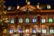 Travel photography:Gengenbach town hall decorated as an advent calendar, Germany