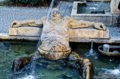 Travel photography:Sculpture in the Lenk fountain in Constance (Konstanz), Germany
