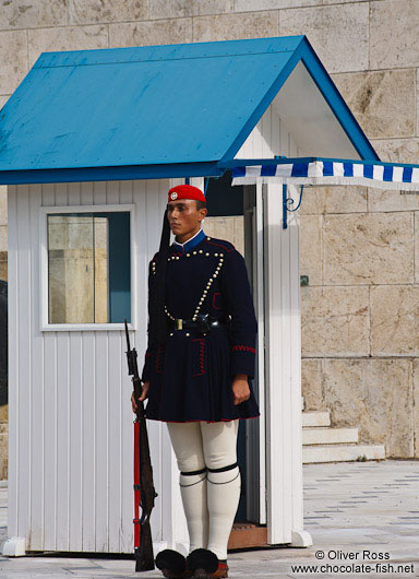 Guard at the Monument of the Unknown Soldier in Athens - Tsolias