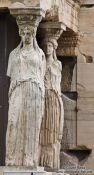 Travel photography:The Porch of the Caryatids on the Erechtheum on the Athens Akropolis, Greece