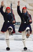 Travel photography:Guards at the Monument of the Unknown Soldier in Athens - Tsolias, Greece
