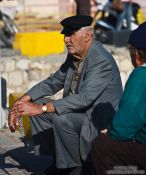 Travel photography:Man in Iraklio (Heraklion) harbour, Grece