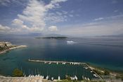 Travel photography:Aerial view of Corfu sailing harbour, Greece