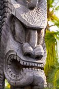 Travel photography:Guardian in Pu`uhonua o Honaunau Ntl. Historical Park, USA