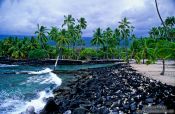 Travel photography:Beach at Pu`uhonua o Honaunau National Historical Park, Hawaii USA