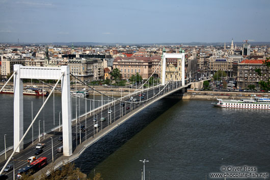 Panoramic view of the Pest side with Elisabeth Bridge