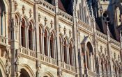 Travel photography:Budapest parliament facade detail, Hungary
