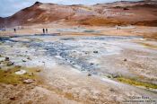 Travel photography:Geothermal field at Hverarönd with fumaroles and mud pools, Iceland