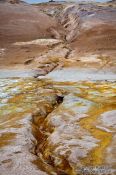 Travel photography:Small stream crossing the geothermal area at Hverarönd near Mývatn, Iceland