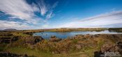 Travel photography:View of lake Mývatn from Hverfjall volcano, Iceland