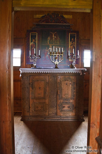 Interior of the Grafarkirkja church