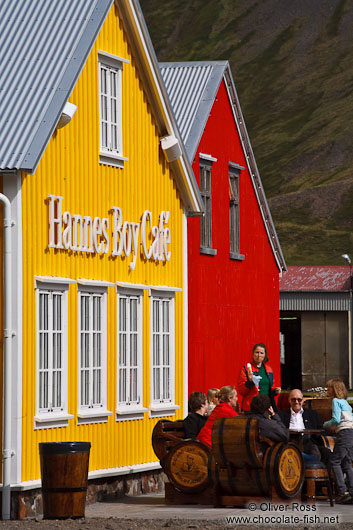 Colourful houses at the Siglufjörður harbour
