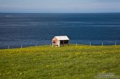 Travel photography:Small shed near the Sauðanes lighthouse, Iceland