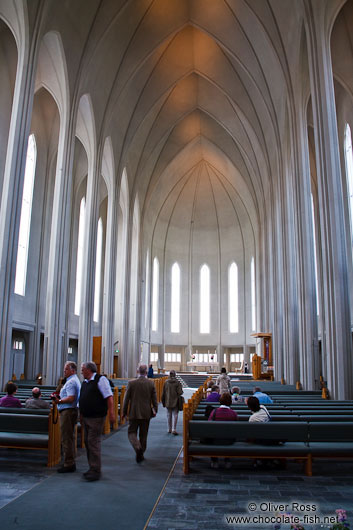 The interior of Reykjavik´s Hallgrimskirkja church