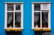 Travel photography:Blue facade in Reykjavik, Iceland