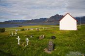 Travel photography:Private cemetery at Berunes, Iceland