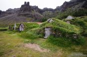Travel photography:Traditional peat houses at Nupsstadur, Iceland