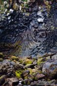 Travel photography:Fan shaped lava formations at the Arnarstastapi cliffs, Iceland