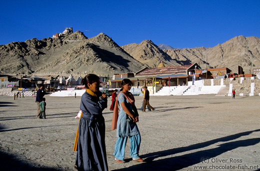 People at the Polo grounds in Leh