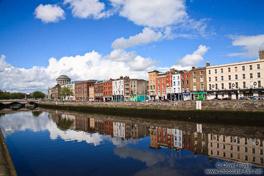 River Liffey in Dublin with houses
