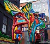 Travel photography:Sculptures on a Dublin street, Ireland