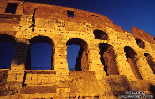 Facade of the Coliseum in Rome
