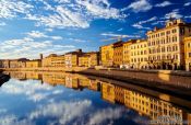 Travel photography:Houses along the River Arno in Florence, Italy