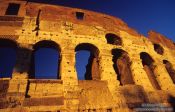Travel photography:Facade of the Coliseum in Rome, Italy