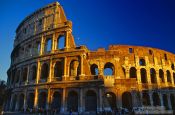 Travel photography:The Coliseum in Rome at sunset, Italy