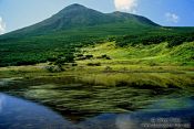Travel photography:Mountain lake in Shiretoko Ntl Park on Hokkaido, Japan
