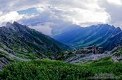 Travel photography:Fisheye perspective of the Japanese Alps, Japan