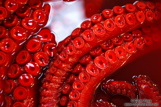Red Octopus legs at the Tokyo Tsukiji fish market
