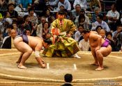 Travel photography:Perparing for a bout at the Nagoya Sumo Tournament, Japan