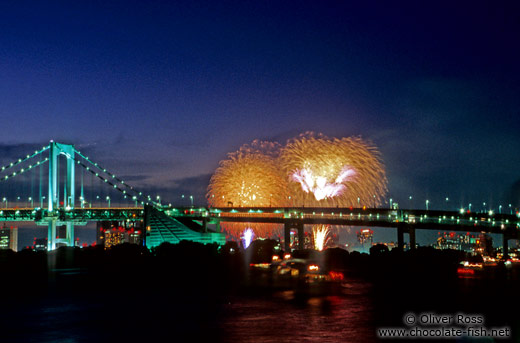 Fireworks display over Tokyo harbour