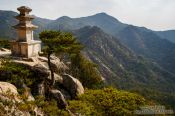 Travel photography:Three storied pagoda at Yongjangsa in the Namsan mountains, South Korea