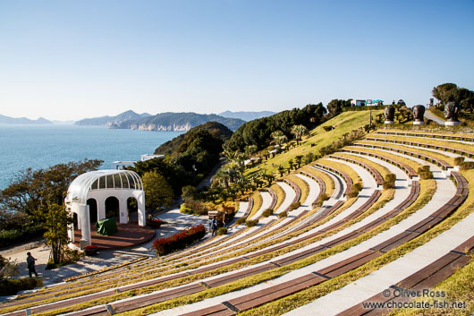 The open air amphitheatre on Camellia Island in the Jangsado Sea Park