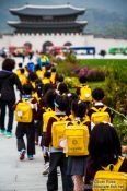 Travel photography:School childern on their way to visit the Gyeongbokgung palace, South Korea